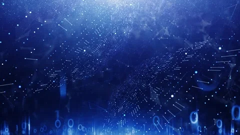 3D digital technology network road with data travel Video stock 337248298