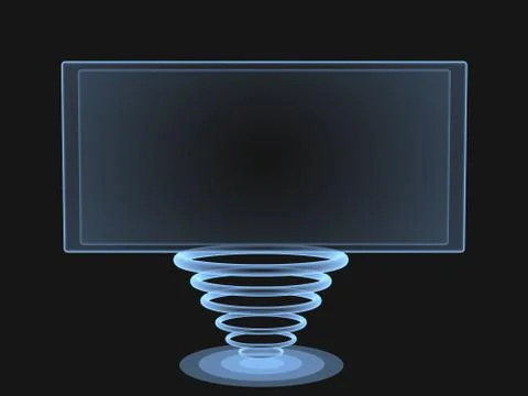 3d digital transparent screen with a support from rings Stock Illustration