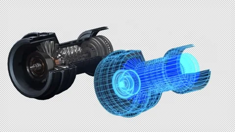 3D digital twin model of mechanical component used in wind turbines Stock Footage 323035775