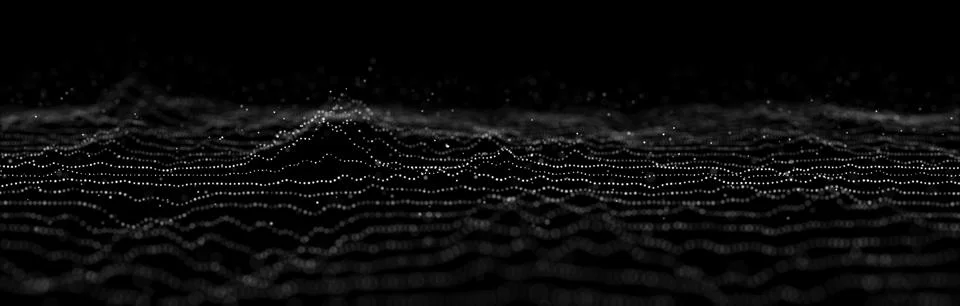 3d digital wave. Technology wave. Flow digital structure. Cyber technology ba Stock Illustration