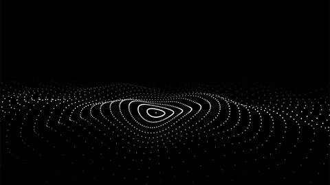 3D digital wave. Technology wave. Flow digital structure. Cyber technology ba Illustrazione stock