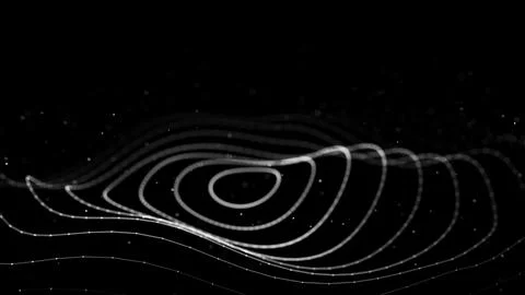 3D digital wave. Technology wave. Flow digital structure. Big data visualiz.. Stock Illustration