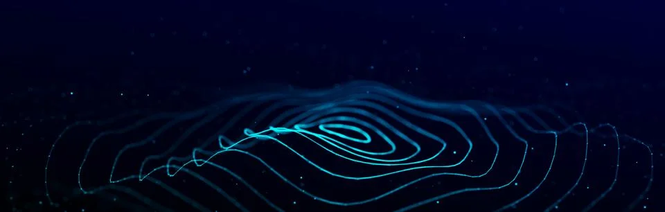 3D digital wave. Technology wave. Flow digital structure. Big data visualizat Stock Illustration