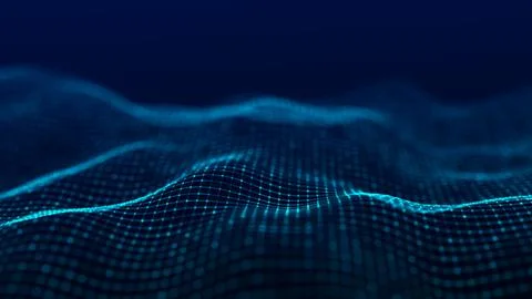 3d digital wave. Technology wave. Flow digital structure. Cyber technology .. Stock Illustration