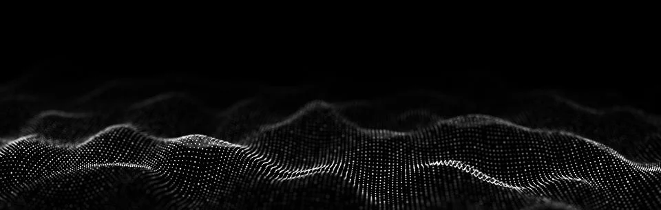 3d digital wave. Technology wave. Flow digital structure. Cyber technology .. Illustrazione stock