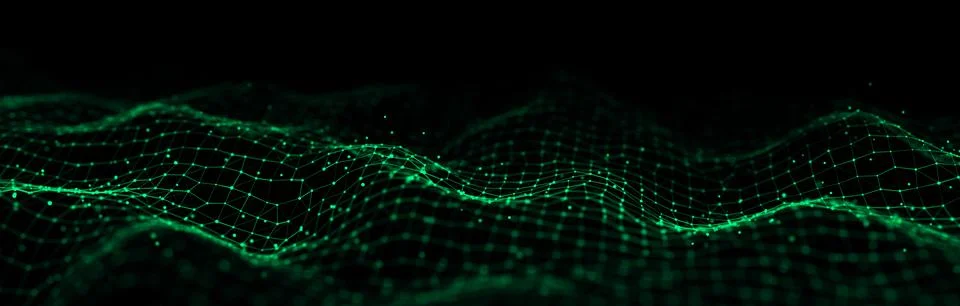 3d digital wave. Technology wave. Flow digital structure. Cyber technology .. Illustrazione stock