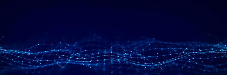 3d digital wave. Technology wave. Flow digital structure. Cyber technology ba Stock Illustration