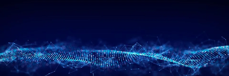 3d digital wave. Technology wave. Flow digital structure. Cyber technology .. Stock Illustration