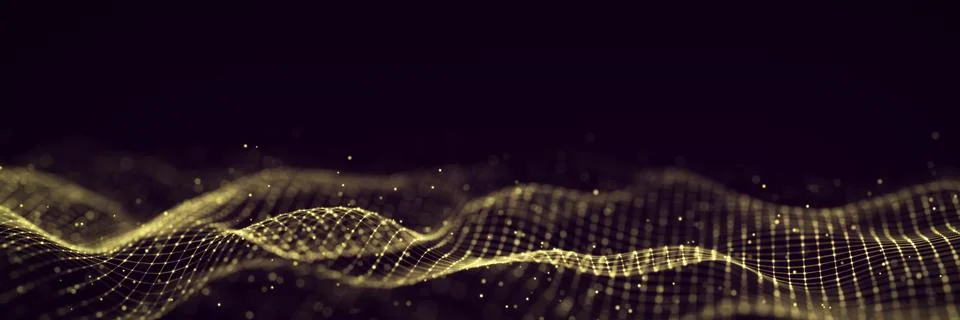 3d digital wave. Technology wave. Flow digital structure. Cyber technology .. Illustrazione stock