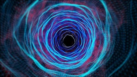 3D digital wire mesh tunnel animation, cyber network technology, Stock Footage 105887958