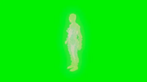 3d digital wireframe human female body turntable animation Video stock 335395916