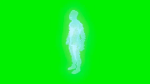 3d digital wireframe human male body turntable animation Video stock 335395918