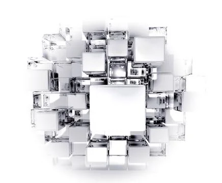 3D digital world and multiple monitors Stockfoto's