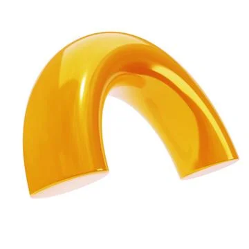 3d dimensional abstract shape semidonut golden metal. Realistic glossy gold Stockillustratie