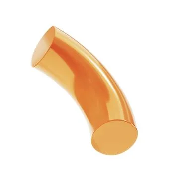 3d dimensional shape quarter donut abstract geometric gold metal. Realistic Stock Illustration