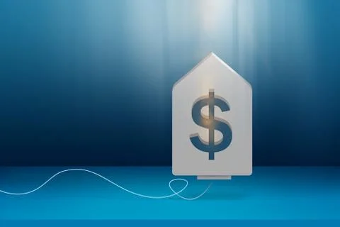 3d directional dollar engine on blue ground with ignite wire concept series Stock Illustration