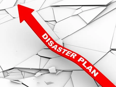 3d disaster plan rising arrow Stock Illustration