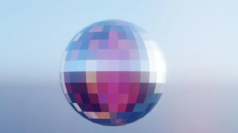 3D disco ball loop animation on a black background, featuring dazzling colors Illustrazione stock