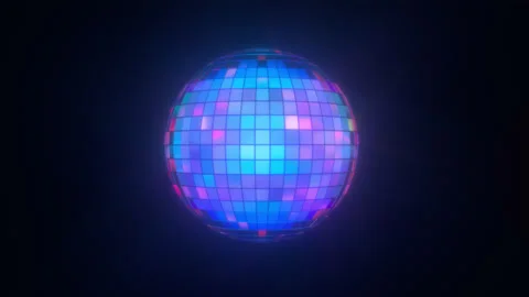 3D Disco Ball Rotation On Black Background In Seamless Loop Stock Footage 306498732