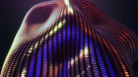 3D Disco Shapes, Textured Blob, Colorful Shape Morphing, Shining, Shiny Stock Footage 251910095