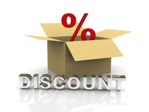 3d discount box Illustrazione stock