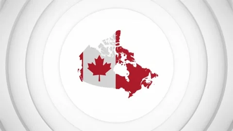 3D Disk with Canada Map Intro Stock Footage 222961724