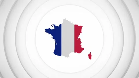 3D Disk with France Map Intro Stock Footage 224729095