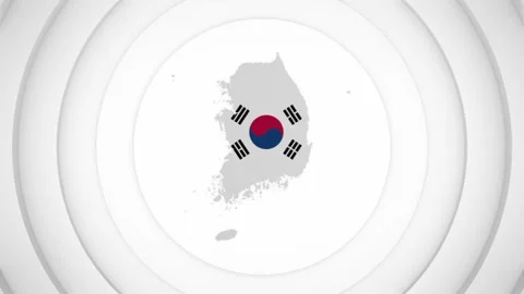 3D Disk with South Korea Map Intro Stock Footage 228232114