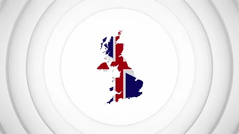 3D Disk with United Kingdom Map Intro Stock Footage 224730782