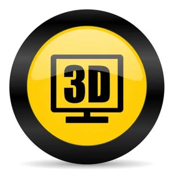 3d display black yellow web icon Stock-Illustration
