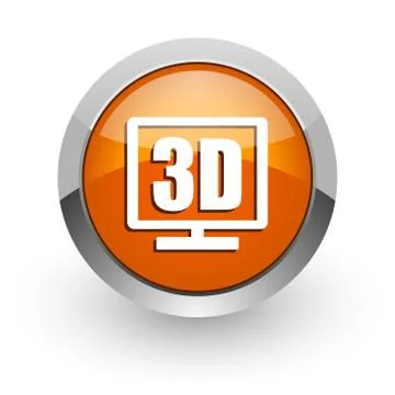 3d display orange glossy web icon Stock-Illustration