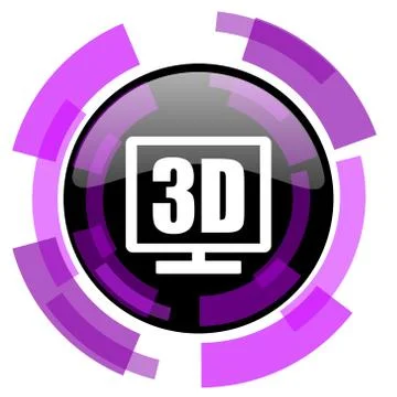 3d display pink violet modern design vector web and smartphone icon. Round bu Stock-Illustration