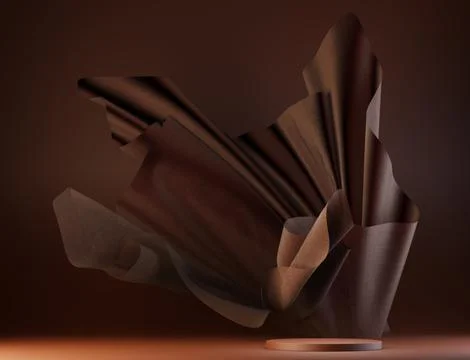 3D display podium, brown background with brown pedestal Stock Illustration