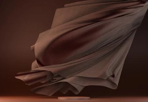3D display podium, brown background with brown pedestal Stock Illustration