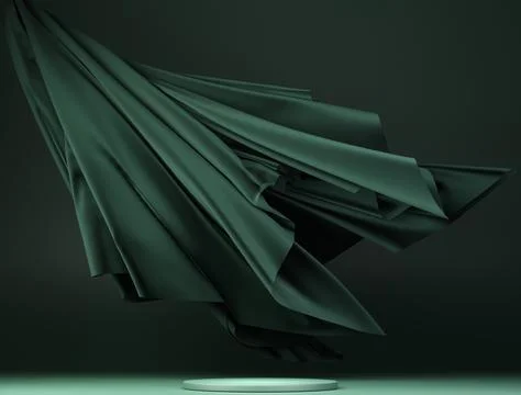 3D display podium, green background with green pedestal Stock Illustration