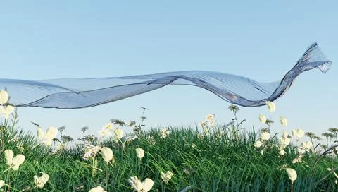 3D display podium sky background with natural green grass and sun shadow. Nature Stock Illustration