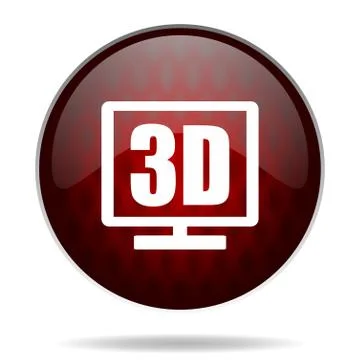 .3d display red glossy web icon on white background. Stock-Illustration