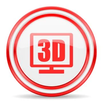 3d display red white glossy web icon Ilustración de archivo