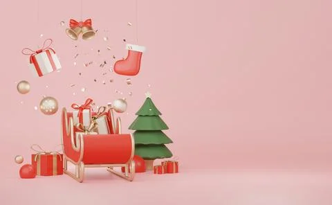 3d Display scene for product and cosmetic presentation with Merry Christmas.. Stock Illustration