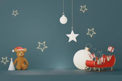 3d Display scene for product and cosmetic presentation with Merry Christmas.. Stock Illustration