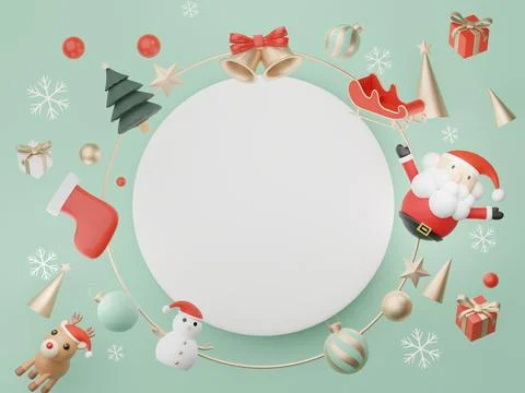 3d Display scene for product and cosmetic presentation with Merry Christmas.. Stock Illustration