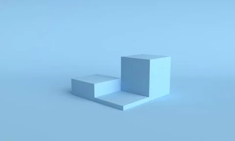 3D display stand on blue background Stock Illustration