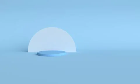 3D display stand on blue background Stock Illustration