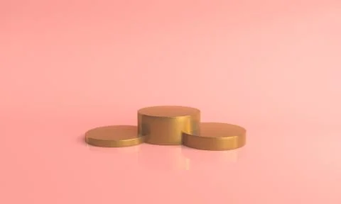 3D display stand on pink background Stock Illustration