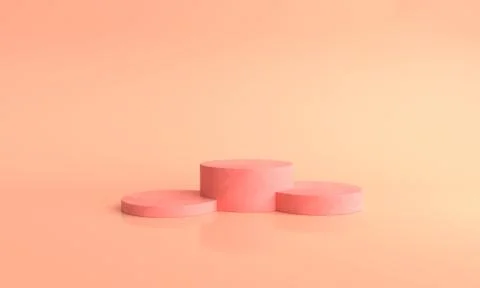 3D display stand on pink background Stock Illustration