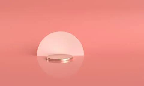 3D display stand on pink background Stock Illustration