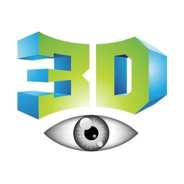3d Display Technology Symbol Stock Illustration
