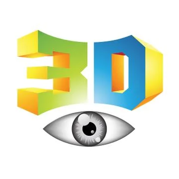 3d Display Technology Symbol Stock Illustration