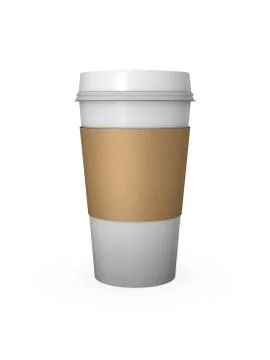 3d disposable coffee cup isolated on white background Stock Illustration