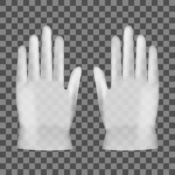 3D Disposable Transparent Plastic Or Nitrile Glove Stock Illustration